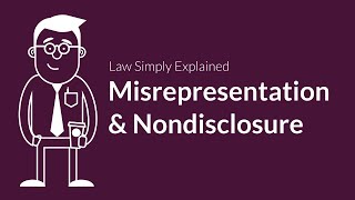 Misrepresentation and Nondisclosure  Contracts  Defenses amp Excuses [upl. by Ahsahs529]