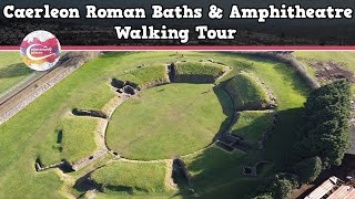 CAERLEON ROMAN BATHS amp AMPHITHEATRE WALES  Walking Tour  Pinned on Places [upl. by Aknayirp]