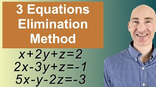 Solving Systems of 3 Equations Elimination [upl. by Sillaw]