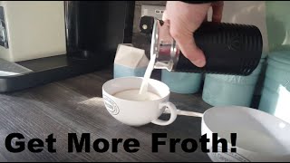 How to Get More Froth from Your Nespresso Coffee Aeroccino  Nespresso tips and help [upl. by Alcott]